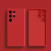 Original Liquid Silicone Case For Samsung Galaxy S24 S23 S22 S21 S25 Ultra A55 A54 A34 A14 A53 A52 Phone Accessories Soft Cover - Red