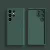 Original Liquid Silicone Case For Samsung Galaxy S24 S23 S22 S21 S25 Ultra A55 A54 A34 A14 A53 A52 Phone Accessories Soft Cover - Dark Green